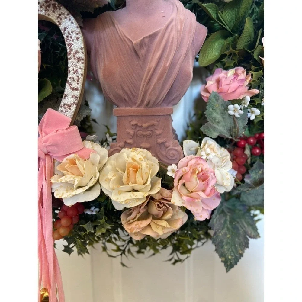 Victorian Wreath for Front Door - Romantic Coquette Decor -‎ Shabby Chic
